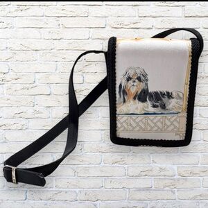 Liz Soto Vintage Shih Tzu Dog Print Crossbody Bag